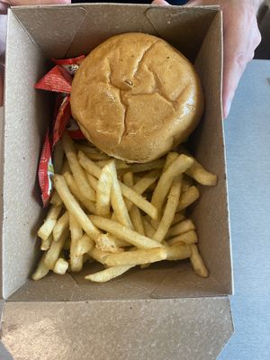 Beyond Burger with fries   at New Frontiers Natural Marketplace in Solvang