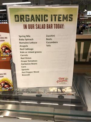 Organic salad bar with lots of options  at New Frontiers Natural Marketplace in Solvang