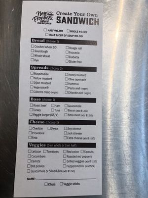 Many vegan options for their sandwiches  at New Frontiers Natural Marketplace in Solvang