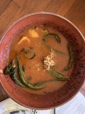 Vegetable pilaf with asparagus 🥣  at The Purple Carrot in Needham Heights
