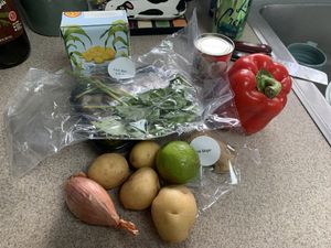 Ingredients laid out 😋  at The Purple Carrot in Needham Heights