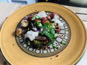 Roasted potato dish 🥔🥔  at The Purple Carrot in Needham Heights