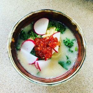 Coconut curry soup 🥣   at The Purple Carrot in Needham Heights