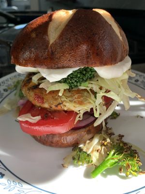 Another delicious veggie burger courtesy of Purple Carrot! 🍔   at The Purple Carrot in Needham Heights