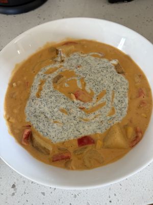 Spring corn chowder 🌽🤍🌱  at The Purple Carrot in Needham Heights