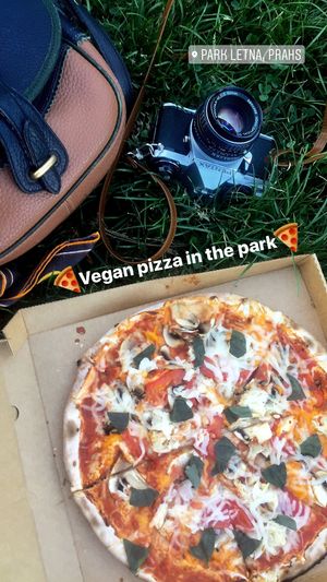 Bring your vegan pizza to the park!  at Pizza Letna in Prague
