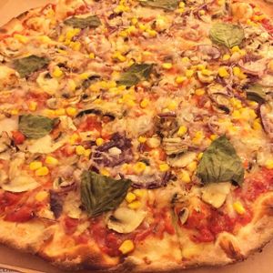 vegan pizza at Pizza Letna in Prague