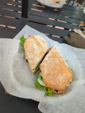 Hummus sandwich at Naked Lunch in Boulder