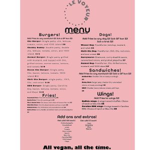 New management 100% vegan delicious 🤤  at Le Voyeur in Olympia