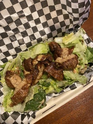 Caesar salad with chick'n  at Le Voyeur in Olympia