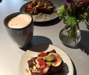 Chocolatey fruity goodness with a chai that rivaled my favorite one back home!  at Lavinia Good Food - Centrum in Amsterdam