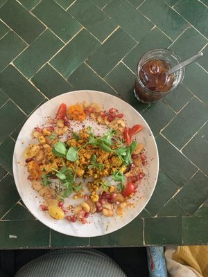 Vegan scramble and americano - delicious !  at Lavinia Good Food - Centrum in Amsterdam