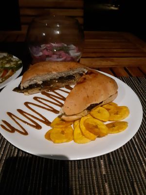 Eggplant sandwich at La Sirena EcoHotel - Kitchen in Playa Palomino