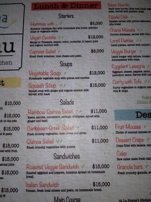 Starters and salad at La Sirena EcoHotel - Kitchen in Playa Palomino