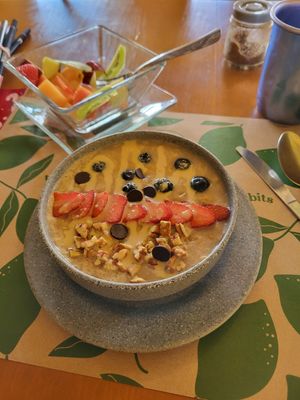 Hot oatmeal - be carefull ity really hot! at La Cuisine in Cozumel