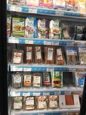 Vegan choices  at Biocoop L'Onde Bio in La Londe-les-maures