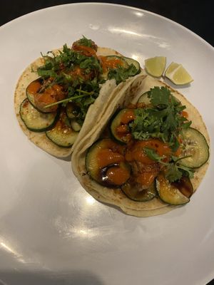 Vegan Fried Chick'n tacos  at QB in Olympia