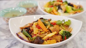 Mala fish slices at Onn Vegetarian 安顺素食 in Central Singapore