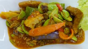 sambal petai with tempeh at Onn Vegetarian 安顺素食 in Central Singapore