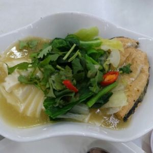 cod fish with bean curd and ginger  at Onn Vegetarian 安顺素食 in Central Singapore
