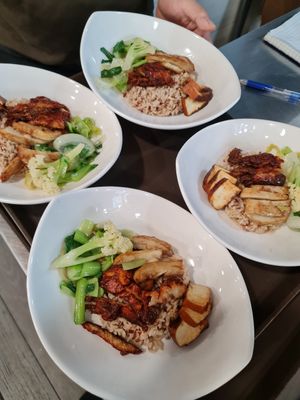 Popular Charsiew Chicken Rice ~ 3/5/22 at Onn Vegetarian 安顺素食 in Central Singapore