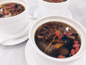 Double boiled soup at Onn Vegetarian 安顺素食 in Central Singapore