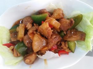 sweet and sour monkey head mushrooms at Onn Vegetarian 安顺素食 in Central Singapore