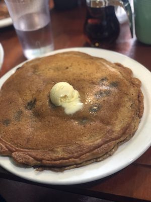 Pancake with blackberries inside   at New Moon Cooperative Cafe in Olympia