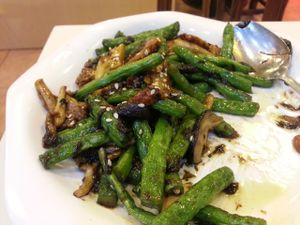 bbq pork with green beans at Veggie Family 素食一家 in Kowloon