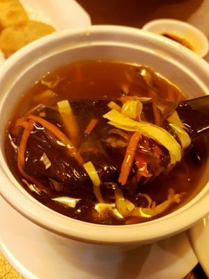 sour and spicy sharkfin soup at Veggie Family 素食一家 in Kowloon