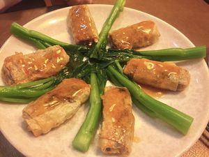 Bean curd rolls at Veggie Family 素食一家 in Kowloon