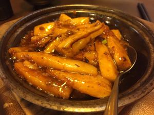 Eggplant & Fish Dices Hot Pot at Veggie Family 素食一家 in Kowloon