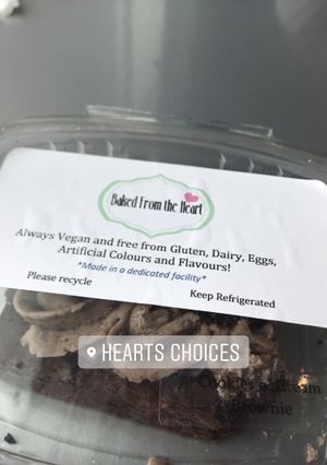 Cookies and cream brownie  at Hearts Choices Thai Vegan Cafe in Calgary