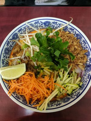 Khao Soi soup at Hearts Choices Thai Vegan Cafe in Calgary