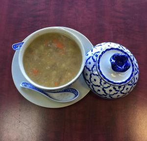 Thai soup at Hearts Choices Thai Vegan Cafe in Calgary