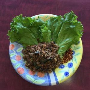 larb salad at Hearts Choices Thai Vegan Cafe in Calgary