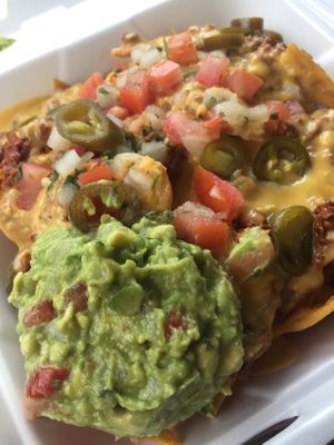 Vegan nachos with soyrizo  at Norte Sur in Ventura