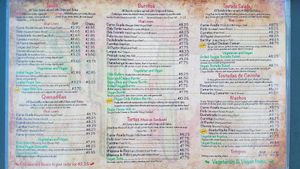 Menu at Norte Sur in Ventura