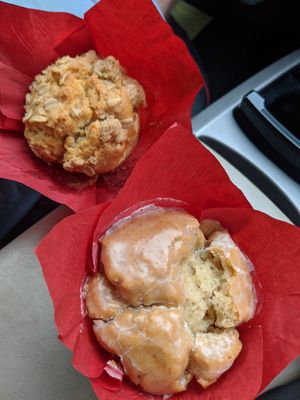 Vegan + GF Vanilla Bean muffin and Paradise Muffin! at Sticky Fingers Baking Company in Ventura