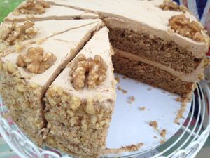 Coffee and walnut cake at Miriam's Munchies in North West London