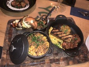 The BBQ platter was perfect for sharing with someone else. at Yemanja Woodfired Grill in Oranjestad