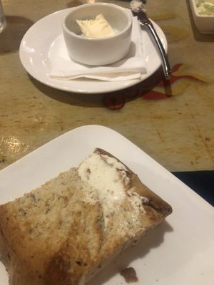bread and vegan butter at Yemanja Woodfired Grill in Oranjestad