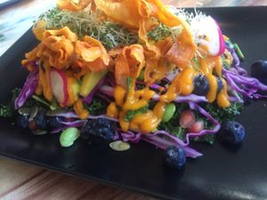 best salad ever at Yemanja Woodfired Grill in Oranjestad