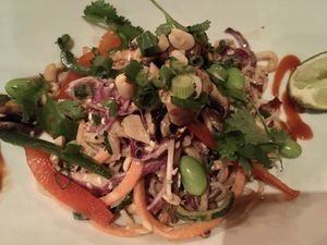 Raw Pad Thai Salad at Yemanja Woodfired Grill in Oranjestad