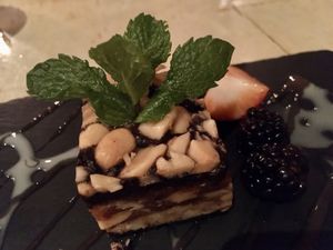 Raw Snickers Bar at Yemanja Woodfired Grill in Oranjestad