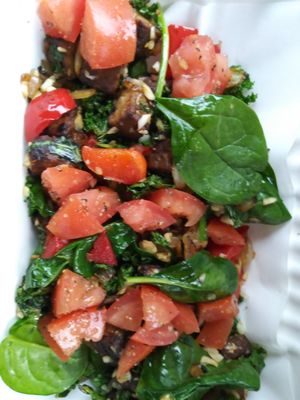 Vegan scramble (lots of garlic) at Blue Heron Bakery in Olympia