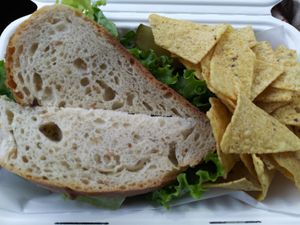 Tempeh sandwich at Blue Heron Bakery in Olympia