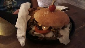 Cheesey kebab burger at Eat.Co in Koh Phangan