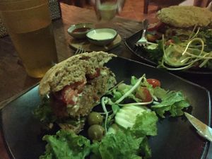 BBQ Mushroom Burger! WOW.... at Eat.Co in Koh Phangan
