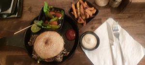 Mushroom burger at Eat.Co in Koh Phangan